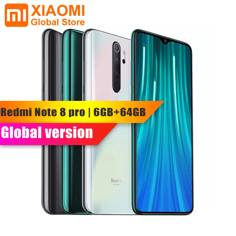 Xiaomi Note 8 Pro, глобальная версия, 6 ГБ ОЗУ, 64 Гб ПЗУ, мобильный телефон Helio G90T, быстрая зарядка, аккумулятор 4500 мАч, NFC, смартфон 64 мп