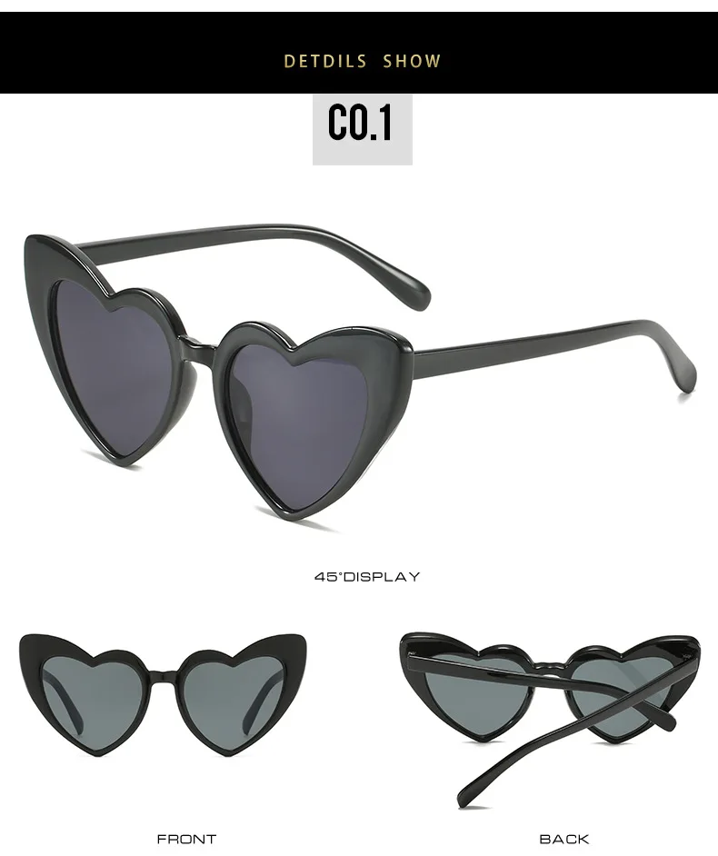 Fashion Heart Shaped Sunglasses Parent-Child Matching Outfits Love Sun Glasses Street Shooting Eyewear Women Girls Baby UV400 big sunglasses