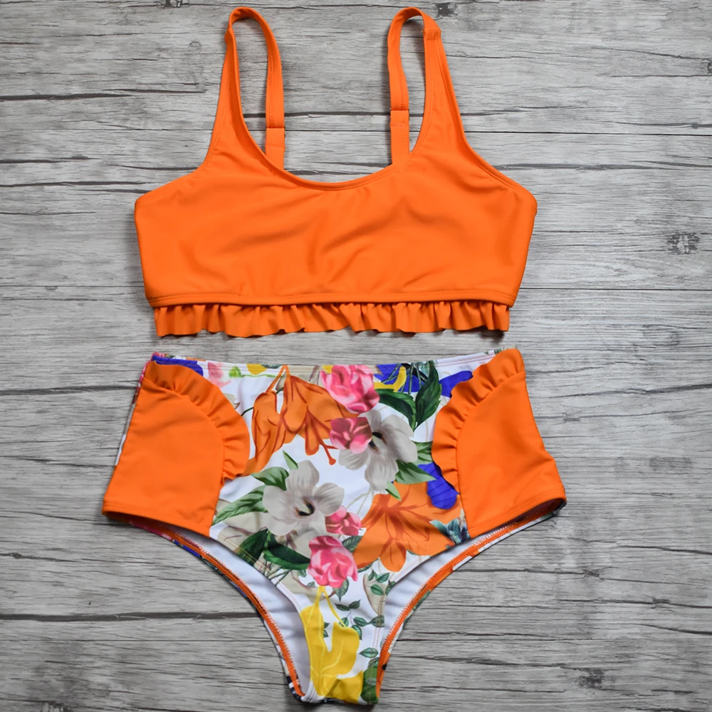 High Waist Bikini Set Women Print Flower Swimwear Backless Swimwear Push Up Bathing Suit Triangle Beach Wear Women Biquini 2019 High Waist Bikini Set Women Print Flower Swimwear Backless Swimwear Push Up Bathing Suit Triangle Beach Wear Women Biquini 2019