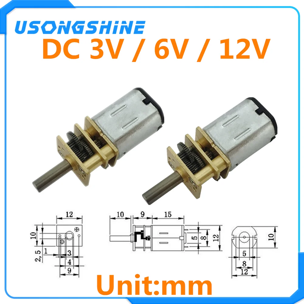 DC 3 V/6 V/12 V N20 мини микро-металлическая передача мотора с Шестерни колеса DC моторы 15/30/50/60/100/200/300/500/600/1000 об/мин