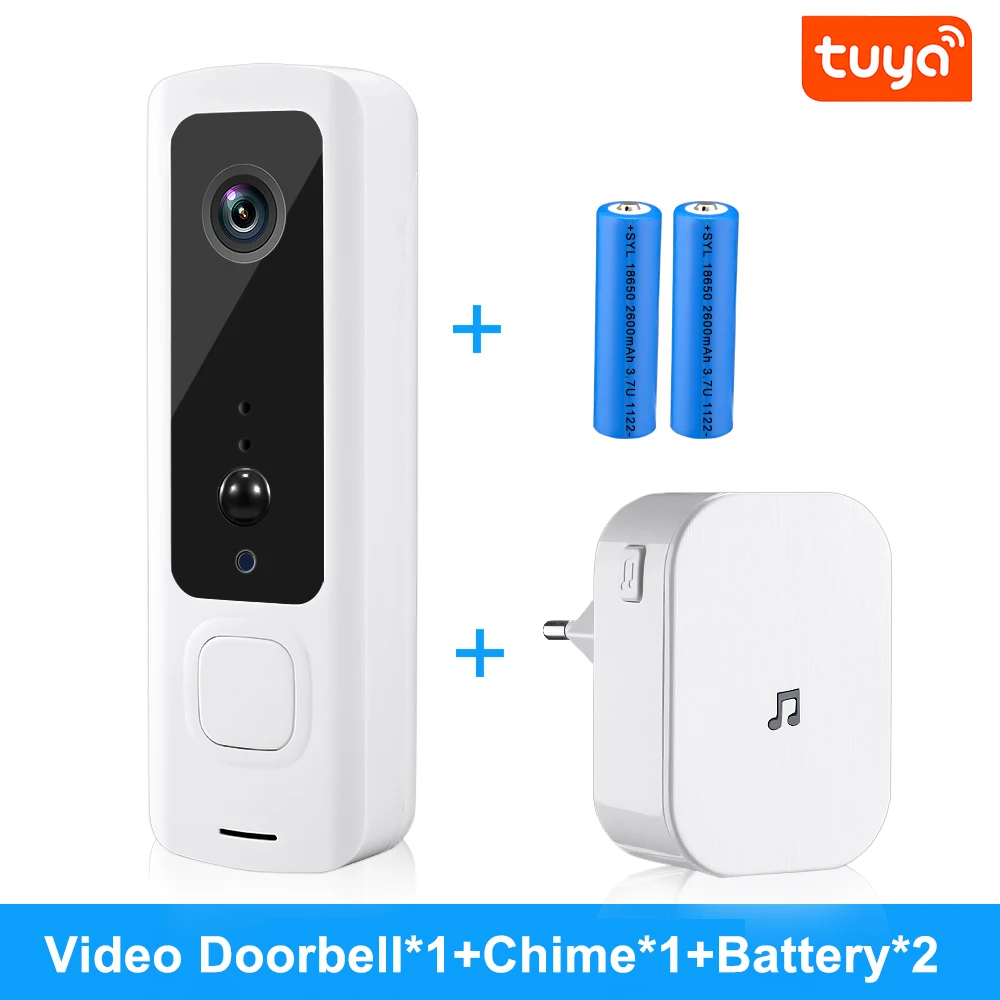 Elecpow Tuya Video Doorbell Smart Home Wireless WIFI Phone Intercom Door Bell 155 Degree View PIR Night Vision Security Camera 