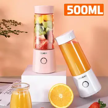 

500ml Portable Juicer Electric USB Rechargeable Smoothie Blender Machine Mixer Mini Juice Maker Food Processor Mobile Mixer