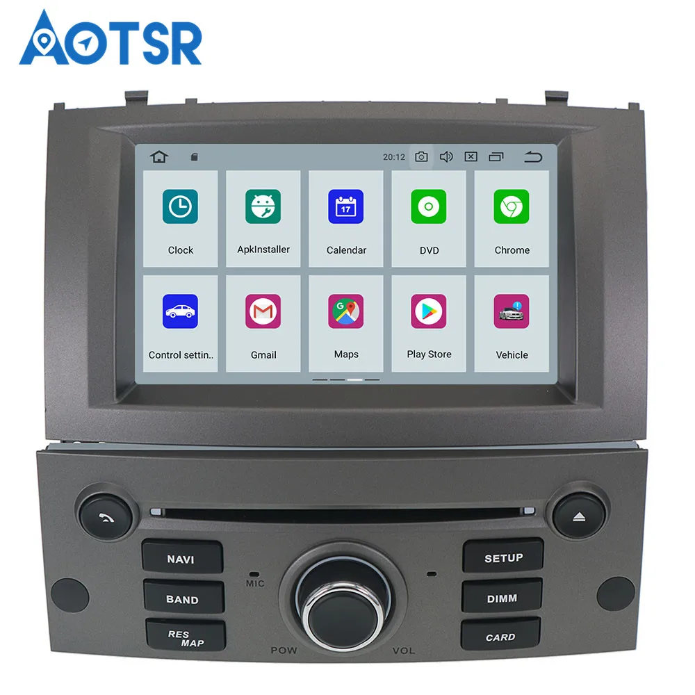 Sale AOTSR 7" HD Android 9.0 Car GPS Stereo For Peugeot 407 Auto Radio FM RDS DVD WiFi Navigation BT Audio Video Multimedia CAR VIDEO 21