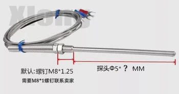 

J- Plug Depth: 50mm Line Length: 1500mm WZP-291 / 187 WRN-291 / 187 Probe Type Thermocouple M8 Temperature Sensor Probe