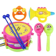 5 шт., новинка, детский барабан, музыкальные ударные инструменты, набор, обучающая игрушка для детей, подарочный набор для малышей