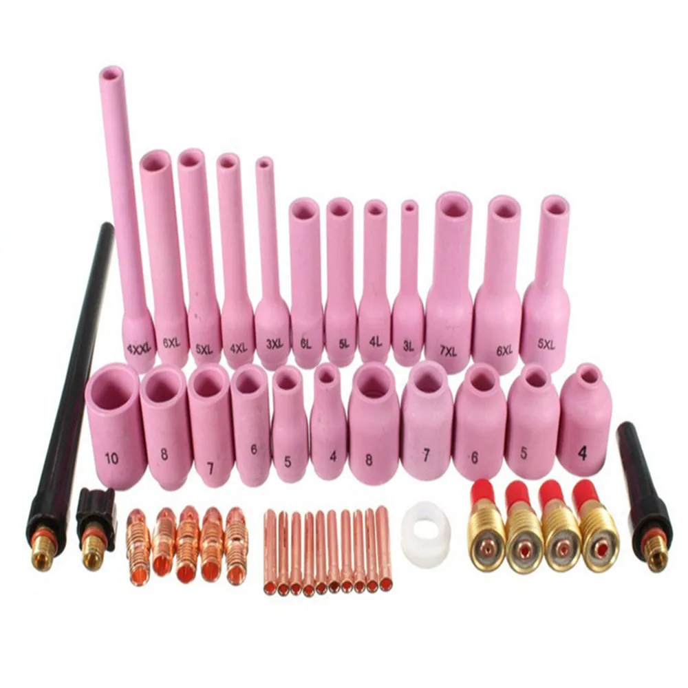 46Pcs Tig Gas Lens Collet Body Kit Di Dimensioni Assortite Per Torcia Per Saldatura Tig Sr Wp9 20 25 Set Di Strumenti Per Torce Per Saldatura Tig