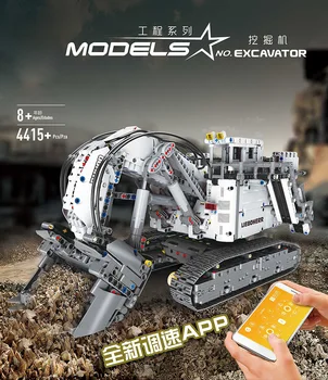 

Technic Series liebherrs Excavator R 9800 Model Building Blocks Bricks Motor Power MOC-1874 compatible lepining 42100 Kids Toys