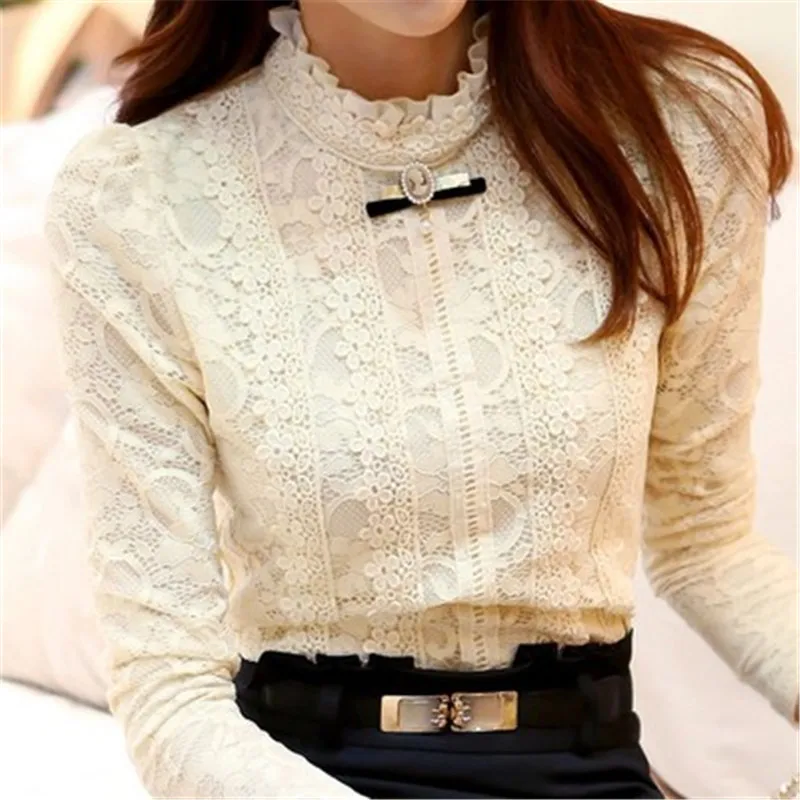 

Plus size tops woman blouses Crochet Blouse Lace blouse woman Office clothing For shirt Ladies Tops blouses woman shirt