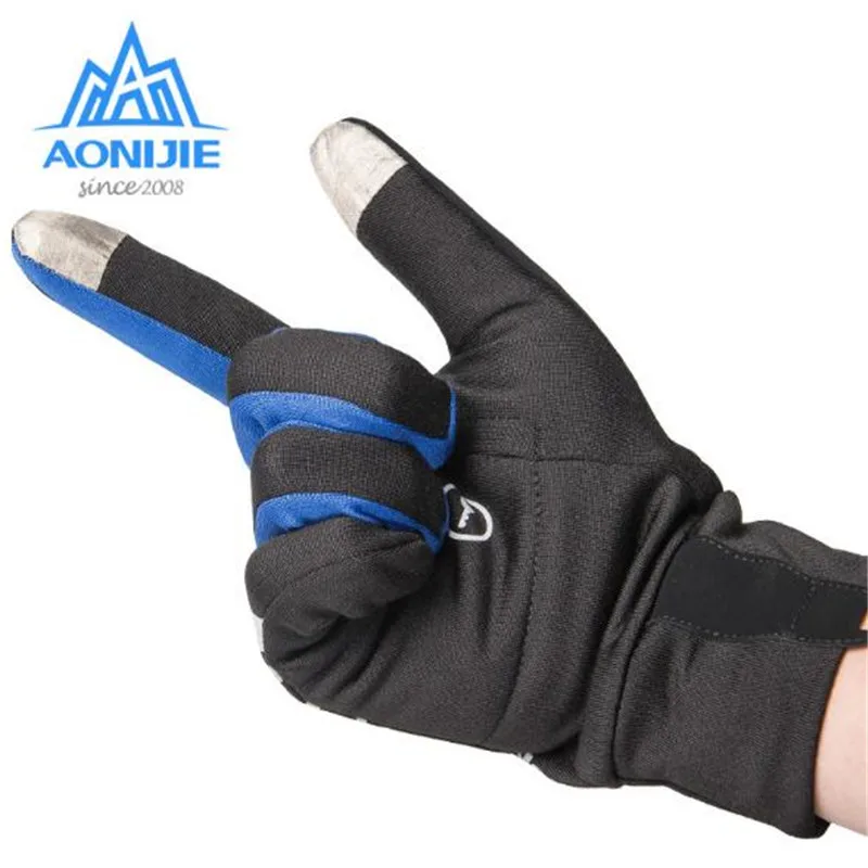 Спортивные перчатки AONIJIE M-51Full теплые перчатки для езды на велосипеде Мужские Женские перчатки для сенсорного экрана