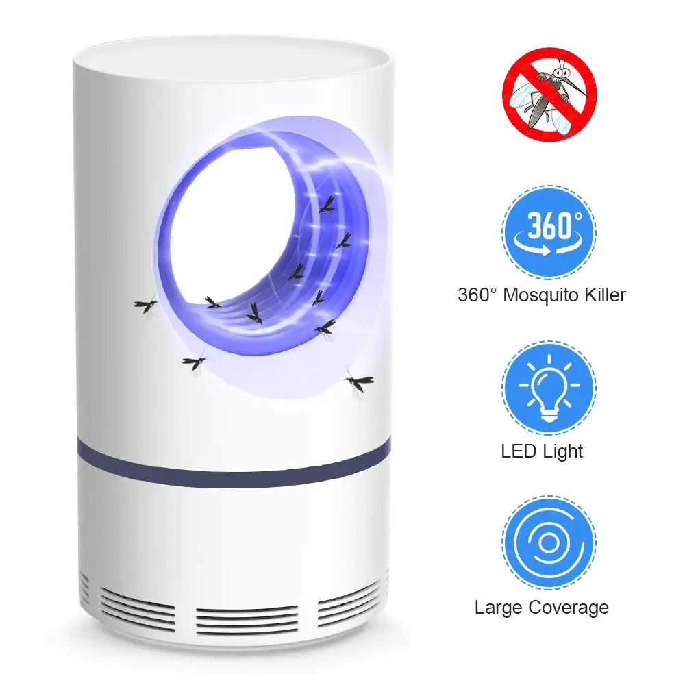 

Low-voltage USB 5V Anti Mosquito Killer Lamp UV Photocatalys Bug Insect Trap Light Pest Control Repellent No Noise No Radiation
