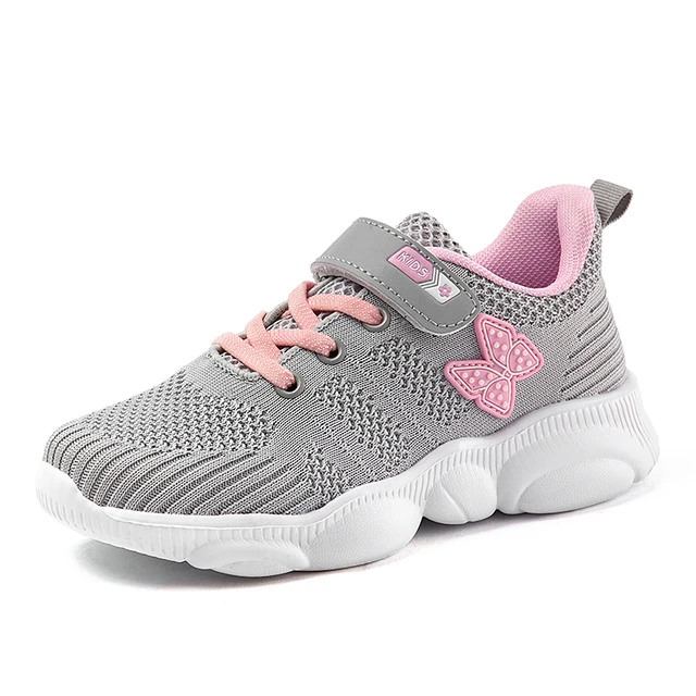 Children's Shoes for Girls Shoes High Quality Kids Sneakers,Summer Toddlers Casual Sports Shoe Breathable Mesh Lightweigh 4-12Y gray
