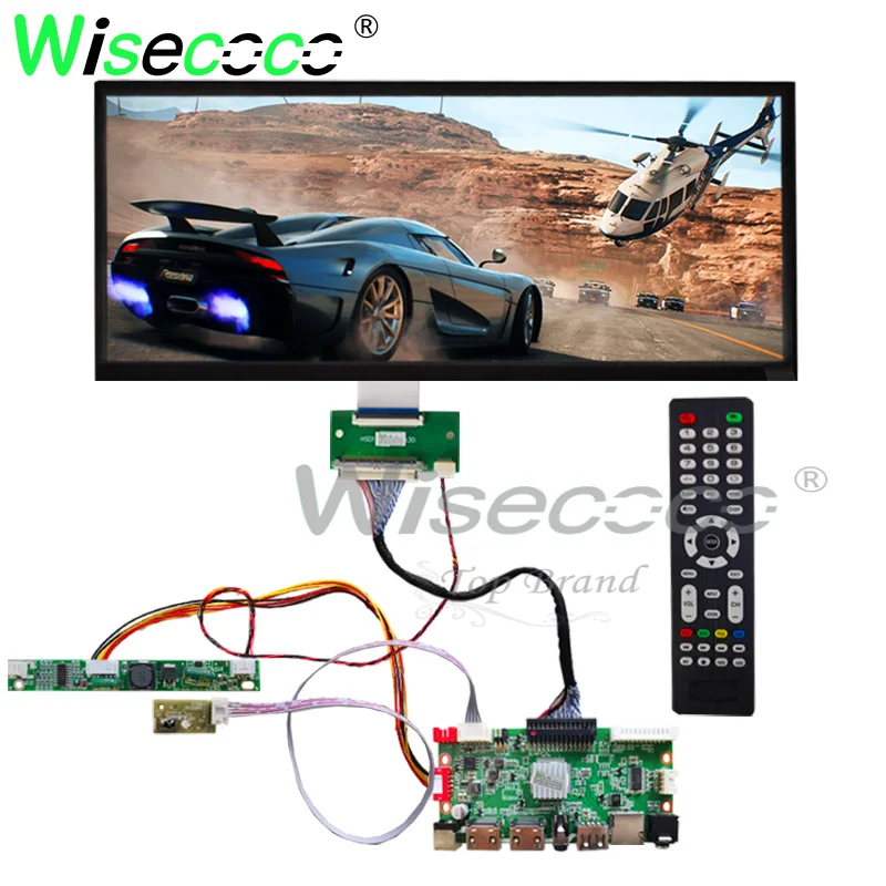 Wisecoco-painel Lcd Esticado Bar Touch Display Cartão Usb sd Placa Motorista Ips Tft 1920x720 123 - Imagem 6