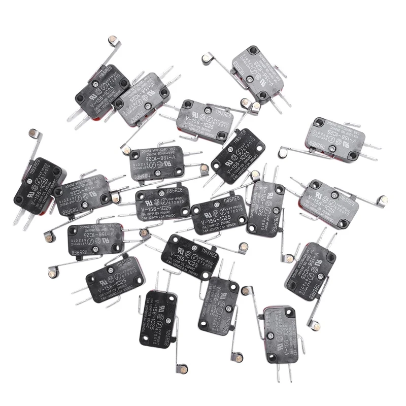 

20 Pcs Mini Micro Limit Switch Long Roller Lever Arm SPDT Snap Action