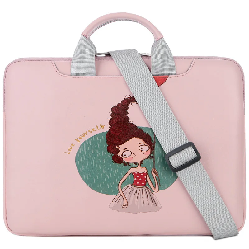 Pink Сумка для ноутбука, герои мультфильмов для Dell Asus lenovo hp acer Сумочка компьютер 11 13 14 15 дюймов для Macbook Air Pro ноутбук 15,6 чехол - Цвет: Pink