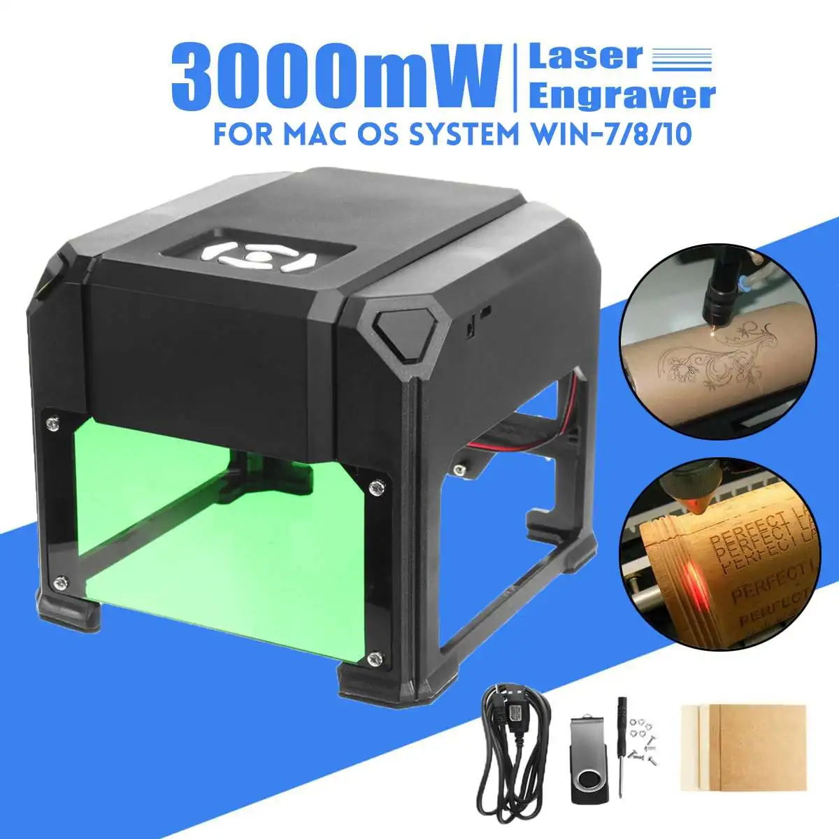 3000mw Compact Desktop Bluetooth Laser Engraving Machine Diy Logo