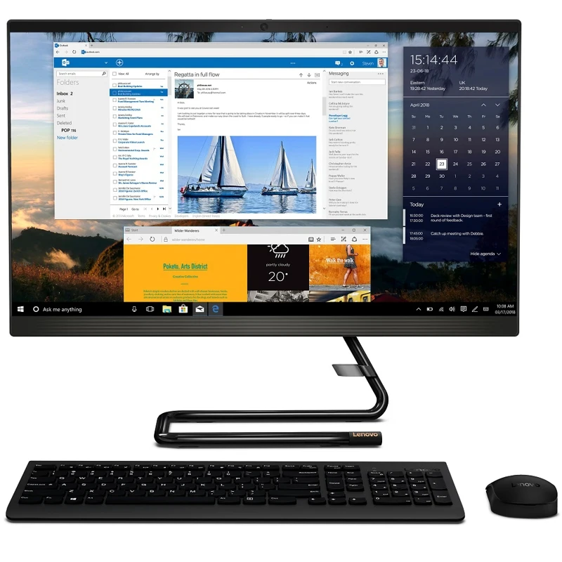 Моноблок LENOVO A340-22IGM, 21.5 FHD(1920 x 1080)/J5005(1.5GHz)/4GB/1TB/DVDRW/INTEGRATED/WiFi/KB/Mouse(USB), DOS/F0EA000MRK