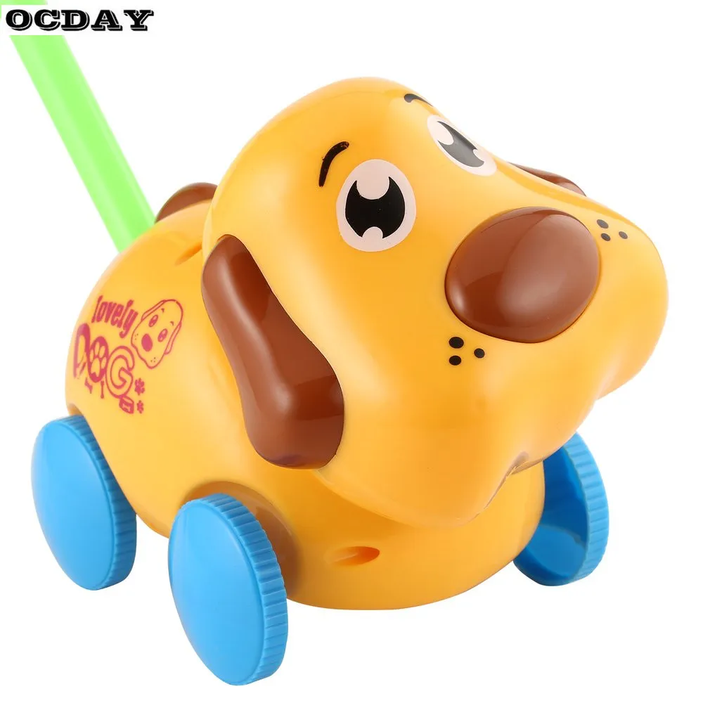 OCDAY детские игрушки ручной толчок движущиеся игрушки милые животные тележки игрушки Дети Раннее развитие один стержень рука толкаемые животные игрушки Горячие