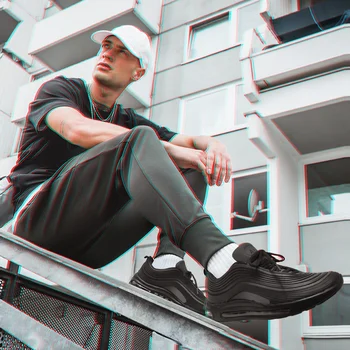 

Men's Sneakers Outdoor Sports Running Shoes Men's Black Comfortable Durable Damping Training Jogging Sneakers