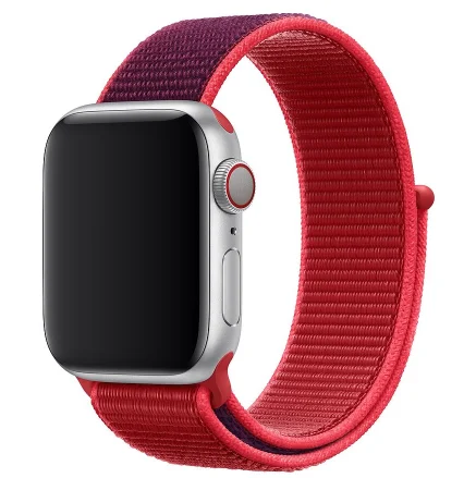 Red Sport Светильник со светоотражающим браслетом, спортивный ремешок для Apple Watch, 44 мм, 42 мм, 40 мм, 38 мм, нейлоновый ремешок для iwatch, серия 5, 4, 3, 2, 1 - Цвет ремешка: Red Sport