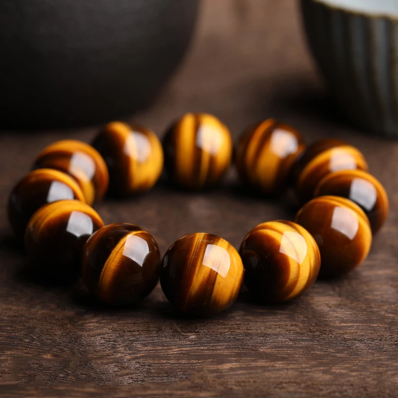 5A Fashion Tiger Eye Beads Bracelets Men High Quality 6/8/10/12mm Natural Stone Charm Bracelets for Women Handmade Jewelry Gifts - Image 2