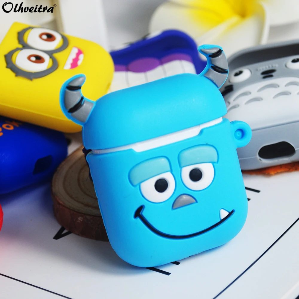 

Olhveitra Cartoon Silicone Shookproof Case For Apple Airpods Case Cute 3D Funda For Airpods Headphones Case Earphone Accessories