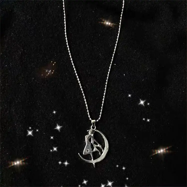 

Fashion Hollow Caroons Sailor Moon Stainless Steel Necklace Silver Color Trendy Pendant For Women Men Cool Punk Party Jewelry