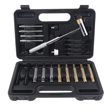 

21pcs Professional Punch Tool Set Steel Pin Hammer Brass Leathercraft Repair Maintenance Kit with Storage Case