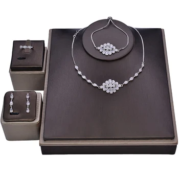 

Jewelry Sets HADIYANA Engagement Necklace Earrings Bracelet Ring Bridal Jewelry Sets for Women Elegant CN0986 Accesorios Mujer