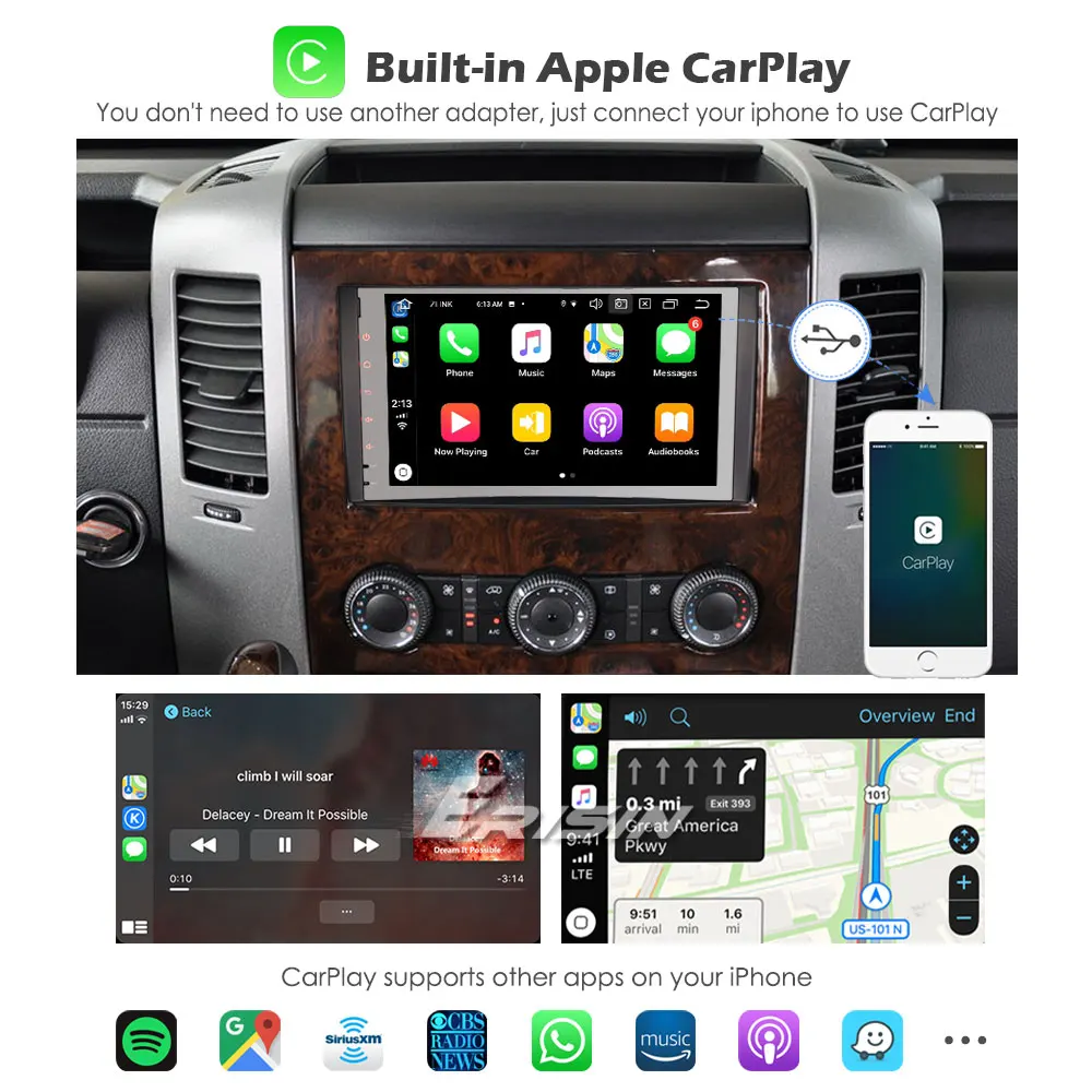 Erisin 4292 9 &quotDSP Android 10 DAB + Автомагнитола 4G USB CarPlay для Mercedes Benz A/B Class Viano Vito Sprinter VW