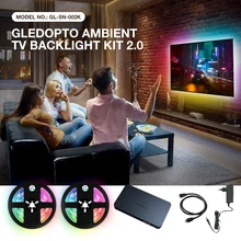 

Gledopto Ambient TV Backlight Strip Light RGBIC HDMI-compatible SYNC Box Kit Color Change Enjoy Lighting For Home TV Support 4K