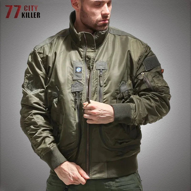 Mens MA-1 Bomber Jacket Military Cargo Jacket Pilot Flight Coats jackets For Man 