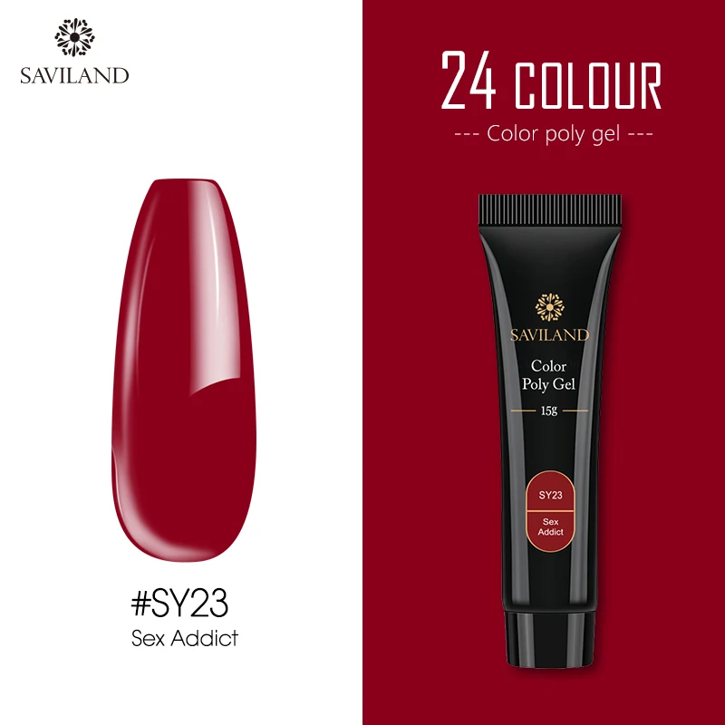 15ml SY23 SAVILAND цветной полигель для наращивания пальцев 24 Цвета УФ-гель для быстрого наращивания 30 г/15 г полигель-лак для ногтей Твердый Гель-лак для ногтей - Цвет: 15ml SY23