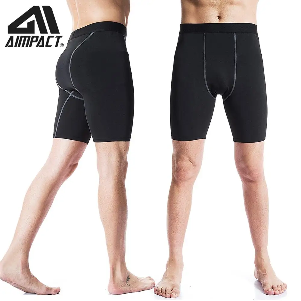 Tanio Aimpact kompresyjne legginsy do biegania męskie krótkie spodnie treningowe