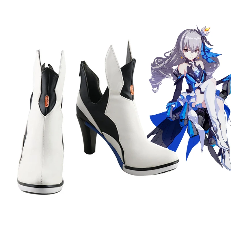 

Honkai Impact 3 Bronya Zaychik Anime Cosplay Boots White Leather Shoes High Heel Halloween Carnival Party Props Custom Made