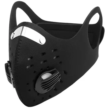 

1Pc Black Solid Color Breathing Running Face Mask Protective Anti Pollution New Anti Fog Valve Outdoor Travel Cycling Face Mask