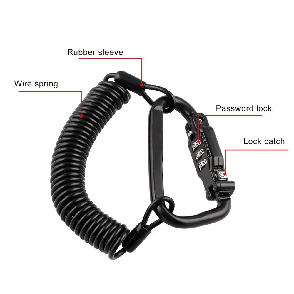 

Motorcycle Helmet Password Lock Telescopic Spring Password Rope Lock