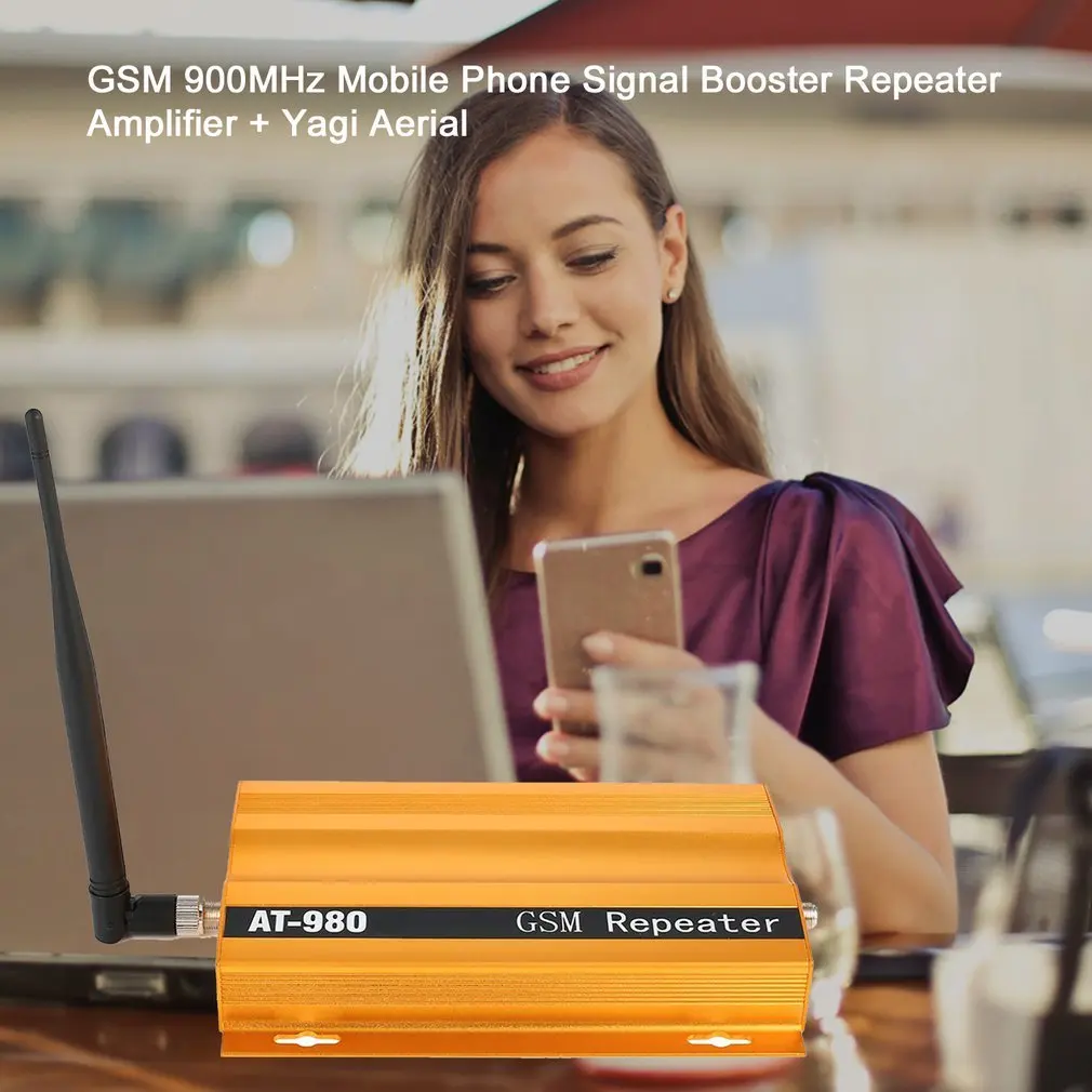 GSM 900 МГц Мобильный телефон усилитель сигнала повторитель усилитель+ Yagi антенна полный дуплексный Однопортовый дизайн AT-980