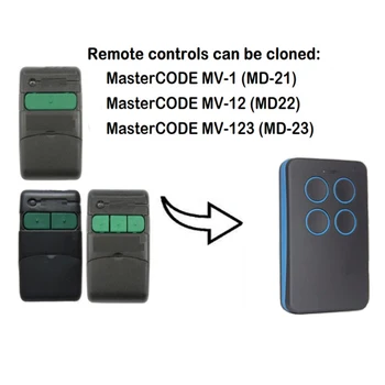 

The remote for copy Mastercode MV-1 MV-12 MV-123 MV1 MV12 garage door remote control 433/868mhz garage command transmitter