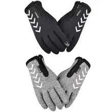 Зимний сенсорный экран водонепроницаемый светоотражающие полосы перчатки для спорта на открытом воздухе