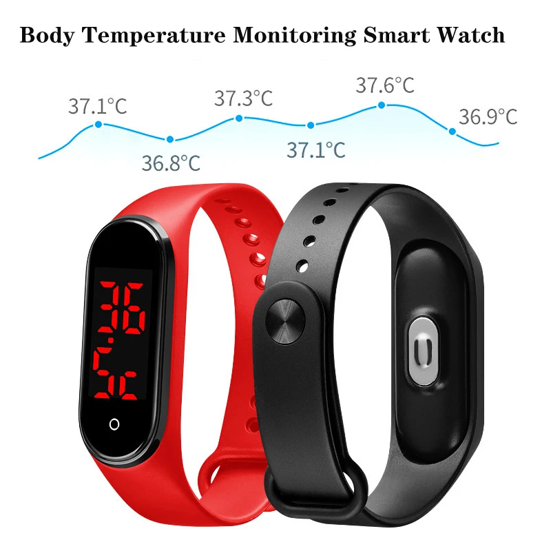Smart Watch Body Temperature Monitoring Smartwatch Wearable Sports LED