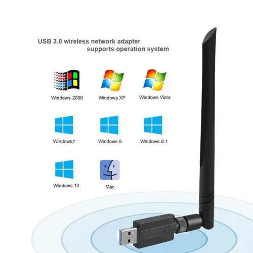 BEESCLOVER дальний AC1200 двухдиапазонный 5,8G/2,4G беспроводной USB 3,0 WiFi адаптер антенны