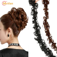 MEIFAN Короткие вьющиеся шиньон волосы булочка эластичная резинка шнурок Updo волосы булочки синтетический парик клип в конский хвост наращивание волос