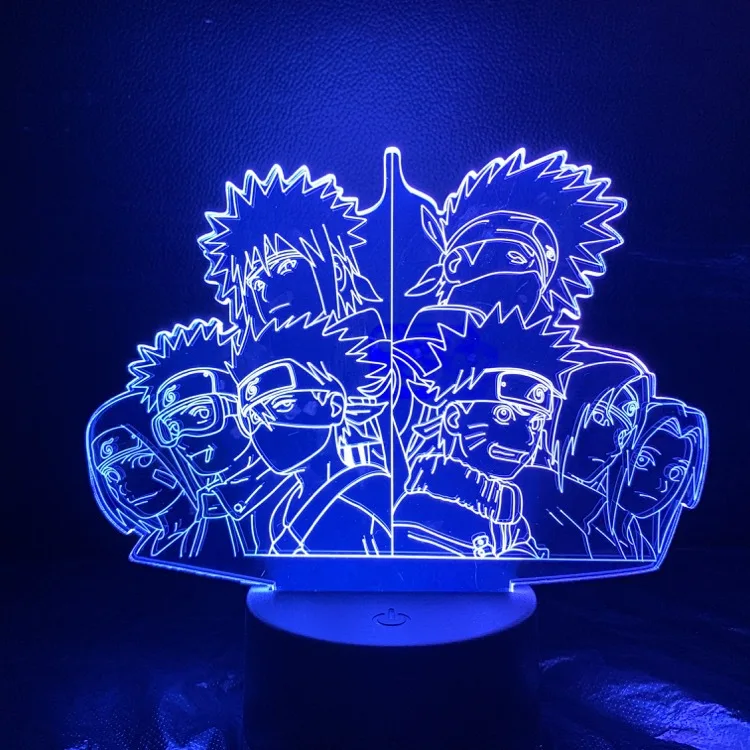 

Naruto Group Photo 3d Night Light Colorful Led Touch Acrylic Illusion Atmosphere Gift Lamp Led Hologram Lampka Nocna Dla Dzieci