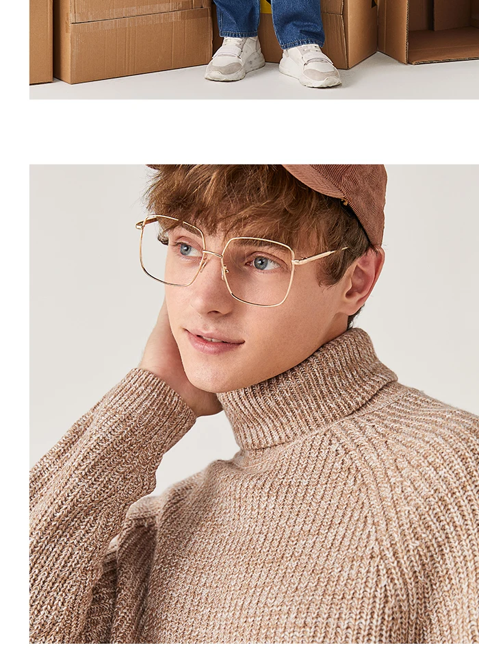 Semir с высоким воротником шерстяной свитер мужской весной и осенью молодой Свободный теплый свитер мужской корейской версии свитер пальто вязать