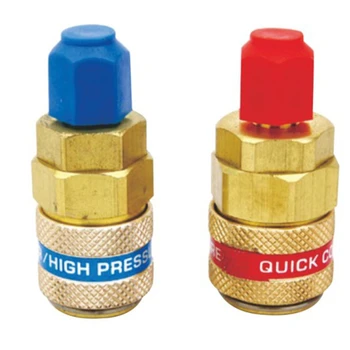 

2Pcs Brass + Metal Quick Connector Adapter Air Conditioning Refrigerant Adapter for AR Refrigeration System Fluoride
