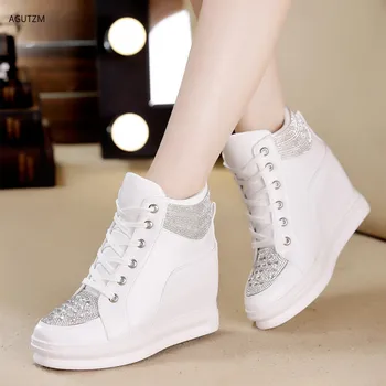 

Women White Shoes Woman High Top Women Shoes Sneakers 2019 Fashion Wedges Shoes For Women Platform Ladies Casual Shoe Z339