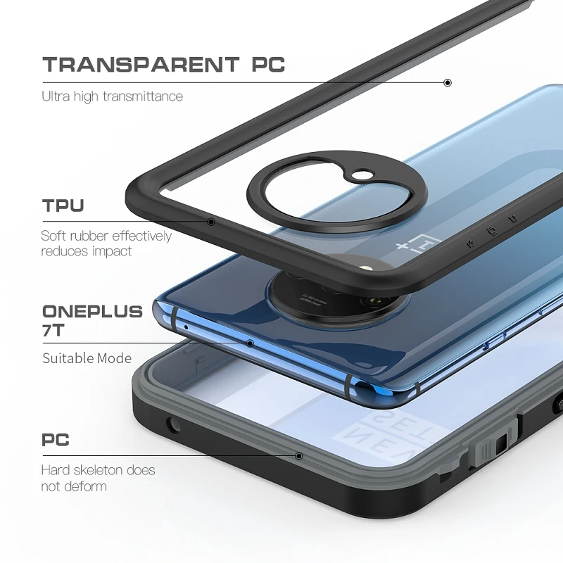 Водонепроницаемый чехол-броня для Oneplus 7t 1+ 7t чехол противоударный чехол для дайвинга и плавания 360 полная защита для Oneplus 7t чехол