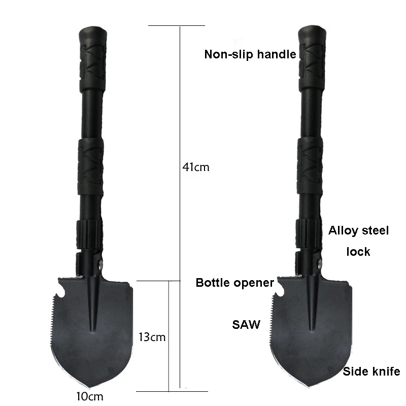 Мини Сад Кемпинг лопаты Многофункциональный китайский военный складной лопата Открытый выживания карманные инструменты ручка из алюминиевого сплава