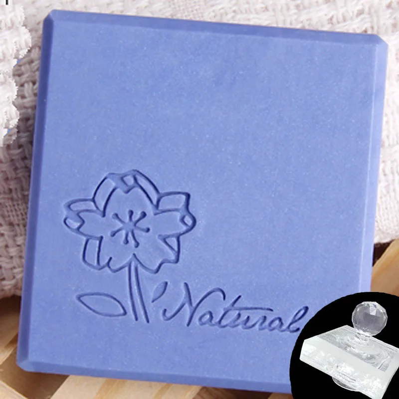 Natural Flower Pattern Stamp, Home Cleaning, Natural Seal, Acrylic Transparent Imprint Soap Stamp, Handmade Making Chapter