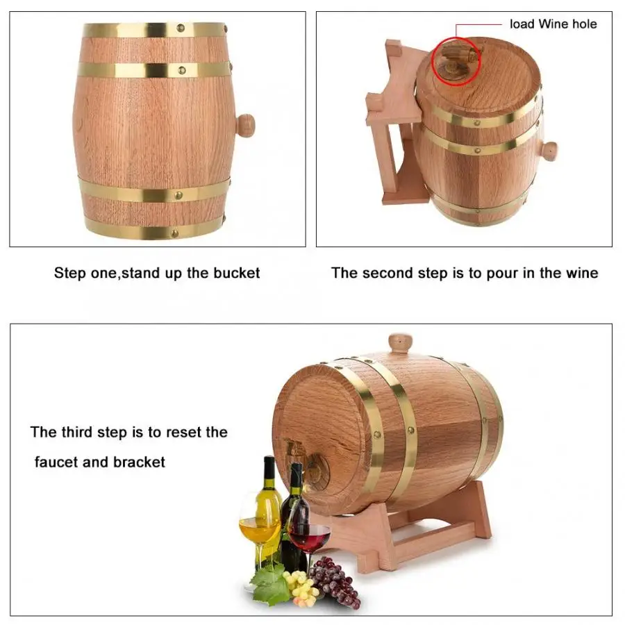 Recyclable 5L баррель для пива винтажная деревянная вина из дуба виски ром бар